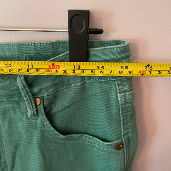 Judy Blue Teal Green Garment Dyed Bootcut Frayed Jeans Women's size 11 / 30 - Picture 7 of 11